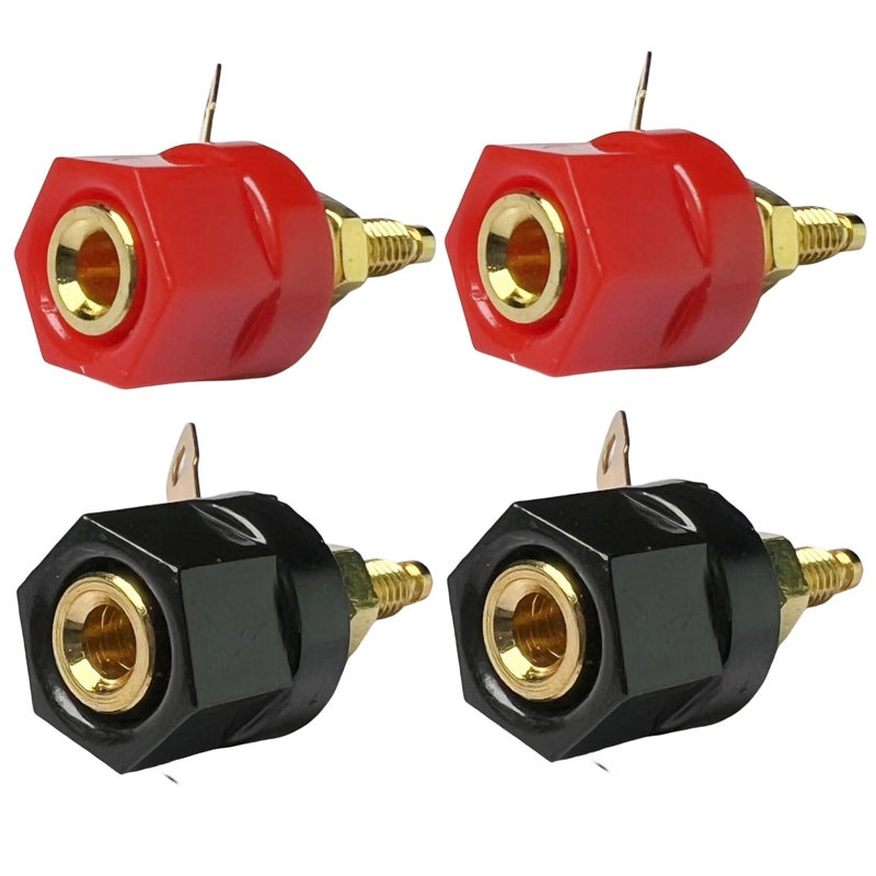 CESS Amplifier Terminal Connector Binding Post Banana Plug Jack Socket Panel/Chassis Mount - Length 1.1" / 29mm (4 Pack) - Image 2